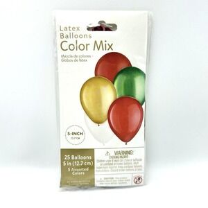 Anagram Color Mix Latex Balloons 25 Pack 5" Assorted Colors Party Decoration NWT